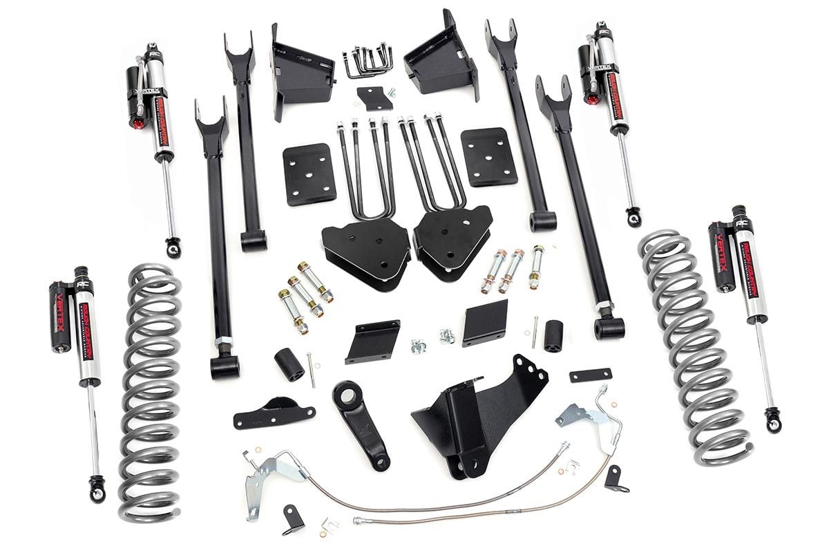 Ford F-250 Super Duty Suspension Lift Kit - Front + Rear - Rough Country - 6 Inch Lift Kit | 4-Link | OVLD | Vertex - '11-'14